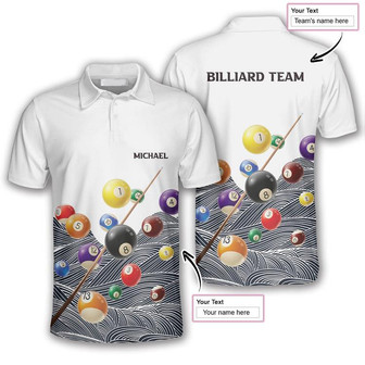 Retro Pattern Custom Billiard Shirts For Men, Custom Billiard Ball For Team, Men's Billiard Polo Shirts - Monsterry