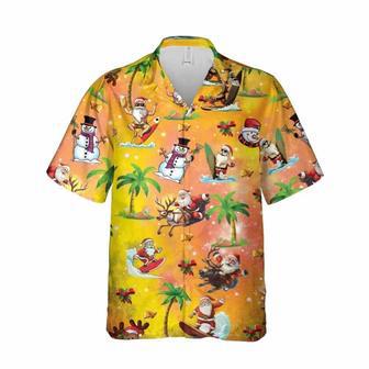 Santa Clause Surfing Unisex Hawaiian Shirt, Xmas Hawaiian Shirts | Newhawaiianshirts CA