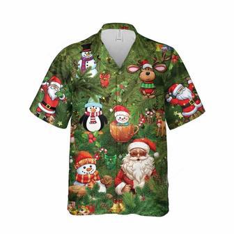 Santa Pine Tree Unisex Hawaiian Shirt, Xmas Hawaiian Shirts | Newhawaiianshirts