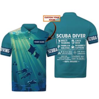 Scuba Diver Polo Shirt Personalized Name Polo Shirt - Monsterry CA