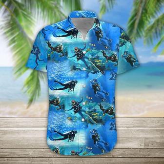 Scuba Diving Blue Hawaiian Aloha Shirts | Newhawaiianshirts DE