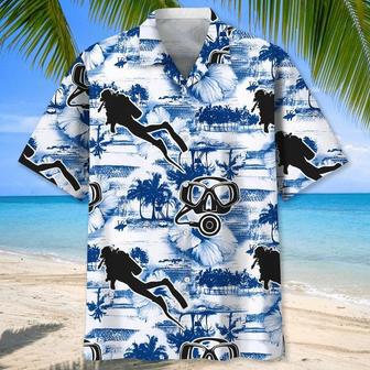 Scuba Diving Blue Nature Hawaiian Shirt, Aloha Beach Shirts Printed, Cool Aloha Hawaiian Shirts | Newhawaiianshirts DE