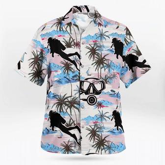 Scuba Diving Coconut Ocean Hawaiian Shirts For Travel Summer, Scuba Diving All Over Printed Hawaii Shirt | Newhawaiianshirts