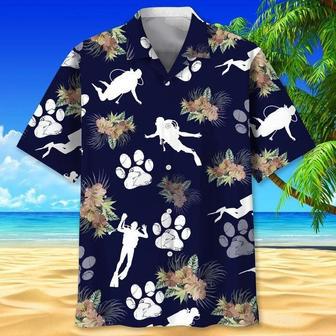 Scuba Diving Dog Tropical Hawaiian Shirt For Men And Woman, Scuba Diving Full Printed Aloha Hawaiian Shirt | Newhawaiianshirts CA