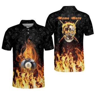 Skull 8 Ball Pool Billiard Polo Shirt For Men, Billiard Team Shirt, Gift For Billiard Player - Monsterry DE