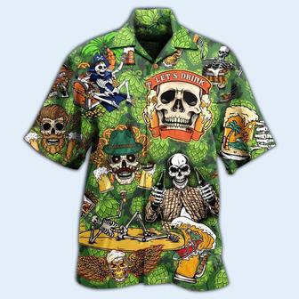 Skull Drink Beer Hawaiian Shirt Let's Drink Beer Skull Hawaii Shirt Men Women | Newhawaiianshirts AU