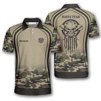 Skull Grim Reaper Camouflage Custom Darts Shirts For Men, Custom Dart Team Shirt - Monsterry