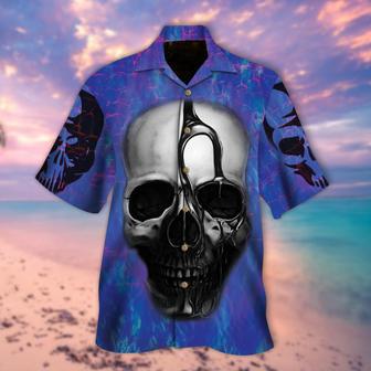 Skull Purple All Over Printed Aloha Shirt, Skull Lover Hawaiian Shirts | Newhawaiianshirts