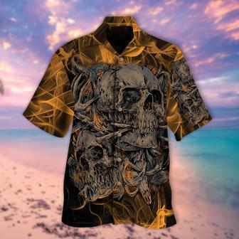 Smoking Skull All Over Printed Hawaiian Shirt Men Women Skull Aloha Shirts | Newhawaiianshirts AU