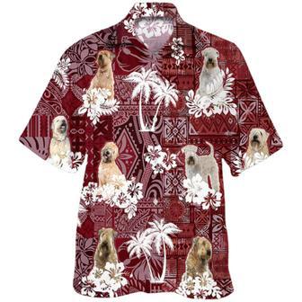 Soft Coated Wheaten Terrier Hawaiian Shirt, Dog Hawaii Shirt Red Tribal Pattern | Newhawaiianshirts DE