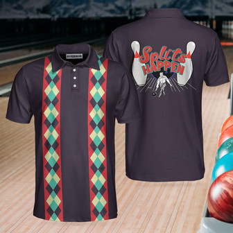 Splits Happen Bowling Polo Shirt, Plaid Pattern Polo Bowling Style Shirt For Male Bowlers, Simple Shirt Design Coolspod - Monsterry