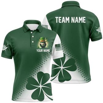 St Patrick's Day Green Clover Custom Men Billiard Polo Shirts, Patrick Day Lucky Billiard Shirts - Monsterry UK