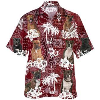 Staffordshire Bull Terrier Hawaiian Shirt, Red Hawaii Shirt For Dog Lovers | Newhawaiianshirts AU