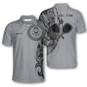 Strike Grey Tribal Tattoo Custom Pickleball Shirts For Men - Monsterry DE