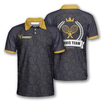 Tennis Balls Pattern Crown Emblem Custom Tennis Shirts For Men - Monsterry AU