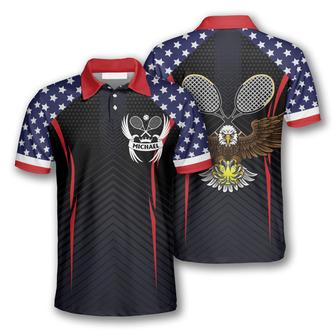 Tennis Eagle American Flag Custom Tennis Shirts For Men - Monsterry AU