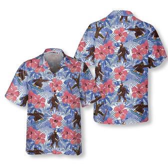 Tropical Christmas Bigfoot Hawaiian Shirt, Xmas Hawaiian Shirts | Newhawaiianshirts DE