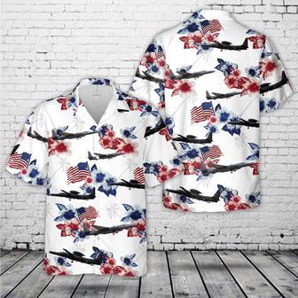 Us Air Force Hawaiian Shirt, Us Air Force Lockheed Dragon Lady Red White Blue Flag Floral Hawaiian Shirt | Newhawaiianshirts UK