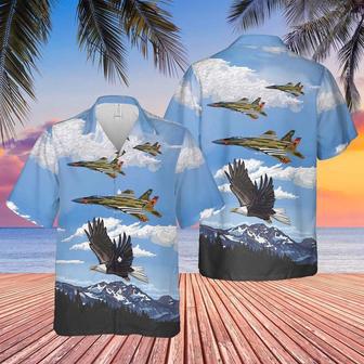 Us Air Force Hawaiian Shirt, Us Air Force Oregon Air National Guard, Fighter Squadron, Eagle Kingsley Hawaiian Shirt | Newhawaiianshirts