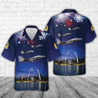 Us Air Force Hawaiian Shirt, Us Air Force Fighter Squadron Mcdonnell Douglas Eagle Over St Louis Gateway Arch, Of July Hawaiian Shirt | Newhawaiianshirts