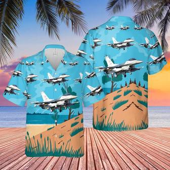 Us Air Force Hawaiian Shirt, Usaf Indiana Intelligence Wing Block 30 Fighting Falcon Hawaiian Shirt | Newhawaiianshirts DE