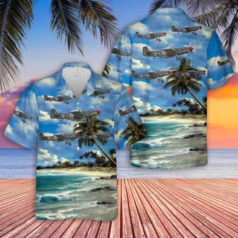 Us Air Force Hawaiian Shirt, Us Air Force North American Mustang D G-Shwn The Shark Hawaiian Shirt | Newhawaiianshirts AU