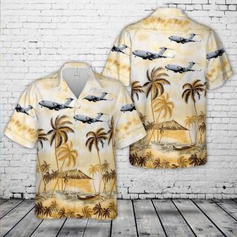 Us Air Force Hawaiian Shirt, Us Air Force Airlift Squadron Boeing Globemaster Iii 06-6154 Named Spirit Of Solano Hawaiian Shirt | Newhawaiianshirts CA