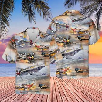 Us Air Force Hawaiian Shirt, Us Air Force North American Mustang Hawaiian Shirt | Newhawaiianshirts UK