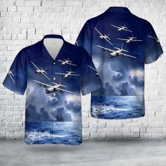 Us Air Force Hawaiian Shirt, Us Air Force Weather Reconnaissance Squadron Hurricane Hunters Hercules Hawaiian Shirts | Newhawaiianshirts AU