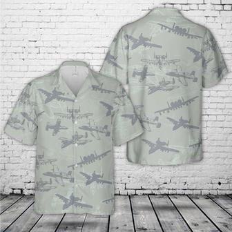 Us Air Force Hawaiian Shirt, Us Air Force Fairchild Republic Warthog Thunderbolt Ii Silhouette Hawaiian Shirt | Newhawaiianshirts AU