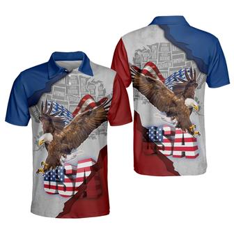 Us Flag Eagles Patriotism American Sky Polo Shirt, Idea Shirt For Independence Day - Monsterry UK