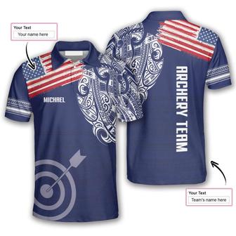 Us Flag Tribal Pattern Custom Archery Shirts For Men, All Over Print Archery Shirt, Flag Shirt - Monsterry AU
