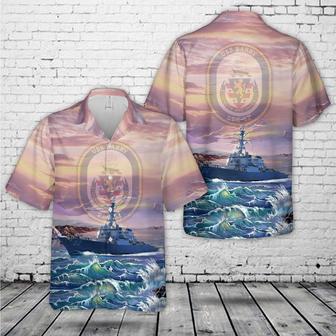 Us Navy Hawaiian Shirt, Us Navy Uss Barry Hawaiian Shirt, Military Hawaiian Shirt | Newhawaiianshirts CA