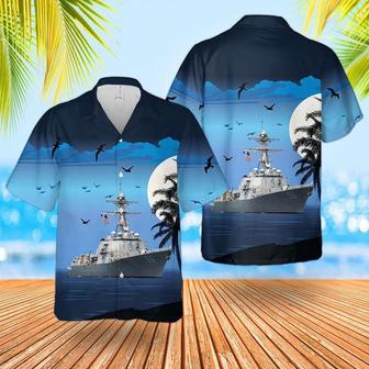 Us Navy Hawaiian Shirt, Us Navy Uss Bainbridge Destroyer Hawaiian Shirt, Military Hawaiian Shirt | Newhawaiianshirts CA