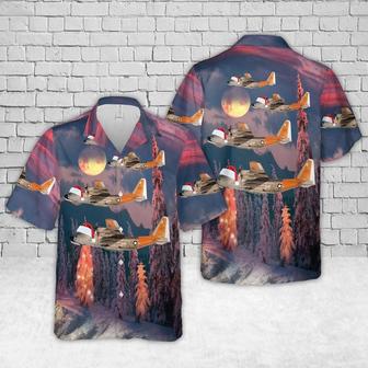 Us Navy Hawaiian Shirt, Us Navy Lc -130 Hercules Of The Puckered Penguins Christmas Hawaiian Shirt | Newhawaiianshirts CA