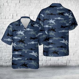 Us Navy Hawaiian Shirt, Us Navy Mcdonnell Douglas Hornet Silhouettes Hawaiian Shirt, Military Hawaiian Shirt | Newhawaiianshirts UK