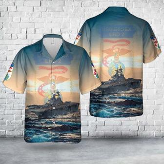 Us Navy Hawaiian Shirt, Us Navy Uss Essex Hawaiian Shirt, Military Hawaiian Shirt | Newhawaiianshirts CA