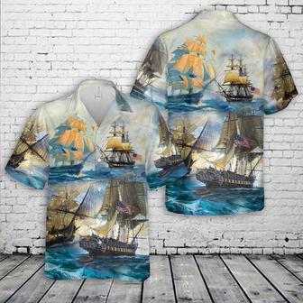 Us Navy Hawaiian Shirt, Us Navy Uss Constitution Hawaiian Shirt, Military Hawaiian Shirt | Newhawaiianshirts CA