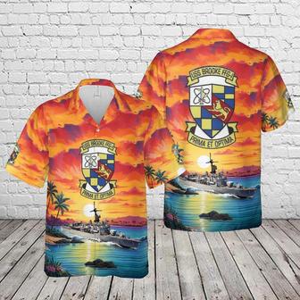 Us Navy Hawaiian Shirt, Us Navy Uss Brooke Hawaiian Shirt, Military Hawaiian Shirt | Newhawaiianshirts CA