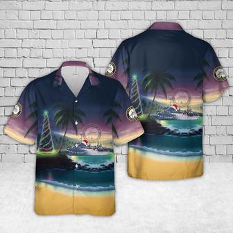 Us Navy Hawaiian Shirt, Us Navy Uss Frank Cable Christmas Hawaiian Shirt, Military Hawaiian Shirt | Newhawaiianshirts CA