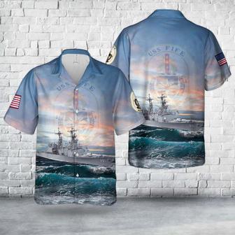 Us Navy Hawaiian Shirt, Us Navy Uss Fife Hawaiian Shirt, Military Hawaiian Shirt | Newhawaiianshirts CA