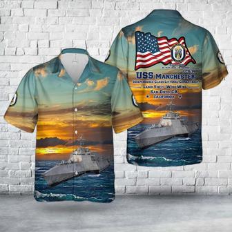 Us Navy Hawaiian Shirt, Us Navy Uss Manchester Independence-Class Littoral Combat Ship Hawaiian Shirt | Newhawaiianshirts UK