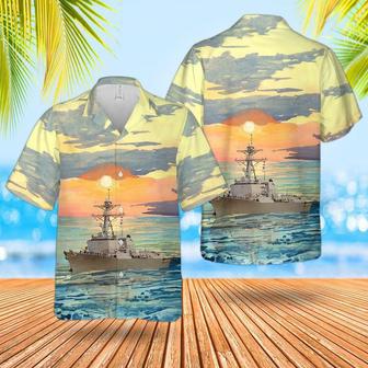 Us Navy Hawaiian Shirt, Us Navy Uss Forrest Sherman Arleigh Burke-Class Destroyer Hawaiian Shirt | Newhawaiianshirts CA