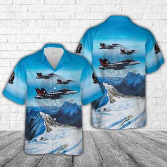 Us Navy Hawaiian Shirt, Us Navy Strike Fighter Squadron 154 (Strkfitron 154) 'Black Knights' Hawaiian Shirt | Newhawaiianshirts DE