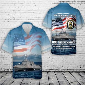 Us Navy Hawaiian Shirt, Us Navy Uss Independence Veteran Day Hawaiian Shirt, Military Hawaiian Shirt | Newhawaiianshirts CA