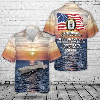 Us Navy Hawaiian Shirt, Us Navy Uss Omaha Independence-Class Littoral Combat Ship Hawaiian Shirt | Newhawaiianshirts DE