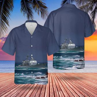 Us Navy Hawaiian Shirt, Us Navy Uss Lake Erie Hawaiian Shirt, Military Hawaiian Shirt | Newhawaiianshirts CA