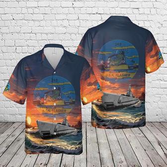 Us Navy Hawaiian Shirt, Us Navy Uss Flasher Gato-Class Submarine In Wwii Hawaiian Shirt | Newhawaiianshirts AU