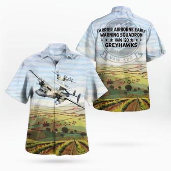 Us Navy Hawaiian Shirt, Us Navy Carrier Airborne Early Warning Squadron 120 Greyhawks Hawkeye Hawaiian Shirt | Newhawaiianshirts UK