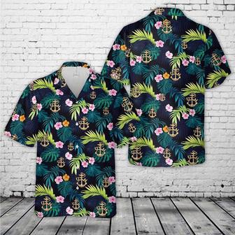 Us Navy Hawaiian Shirt, Us Navy Wwii Chief Anchor Hawaiian Shirt, Military Hawaiian Shirt | Newhawaiianshirts DE